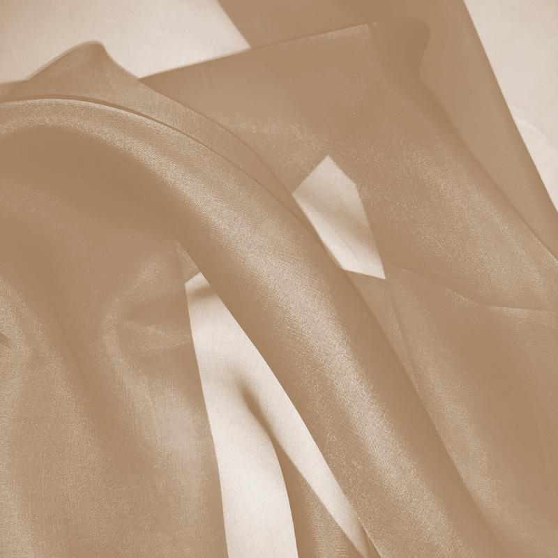 Brown Silk Organza fabric  - Fabrics & Fabrics