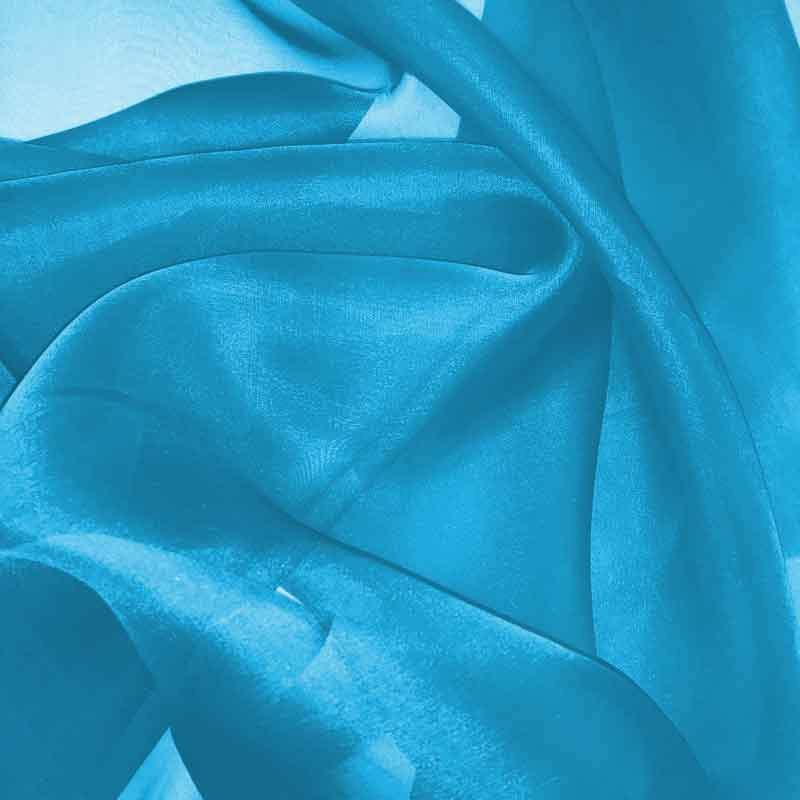 Electric Blue Silk Organza fabric - Fabrics & Fabrics