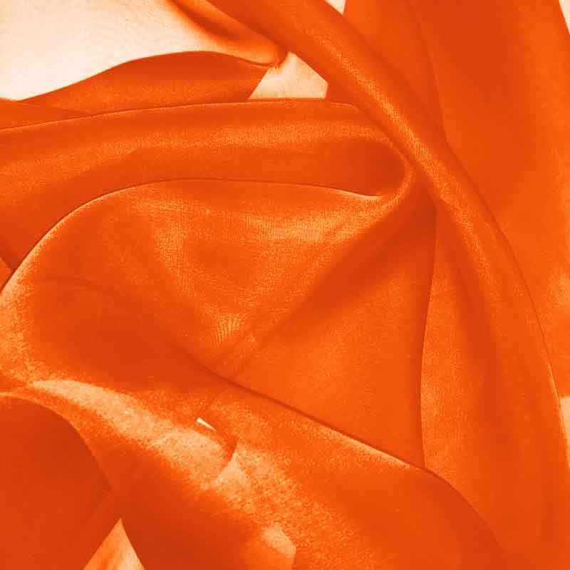 Silk Organza - Traffic Cone Orange - Fabric by the Yard
