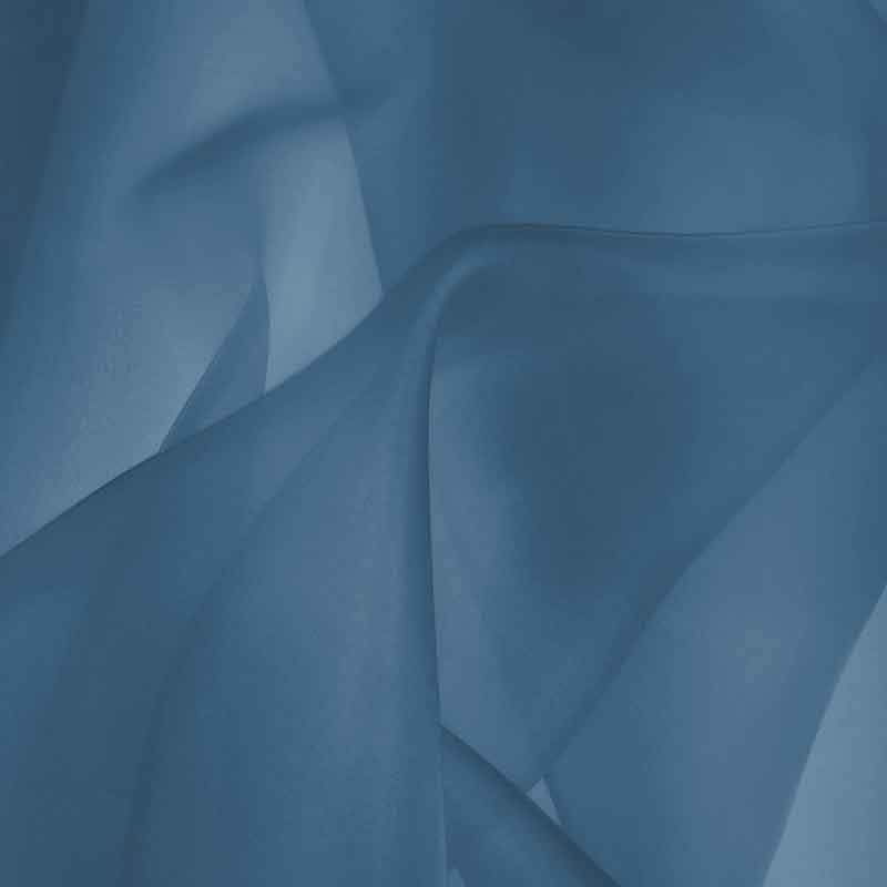 Stone Wash Blue Silk Organza fabric - Fabrics & Fabrics