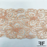 Beaded Floral Lace Trim - Pale Pink - Fabrics & Fabrics NY