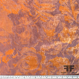 Italian Abstract Floral Burnout Velvet - Orange/Lilac