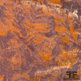 Italian Abstract Floral Burnout Velvet - Orange/Lilac