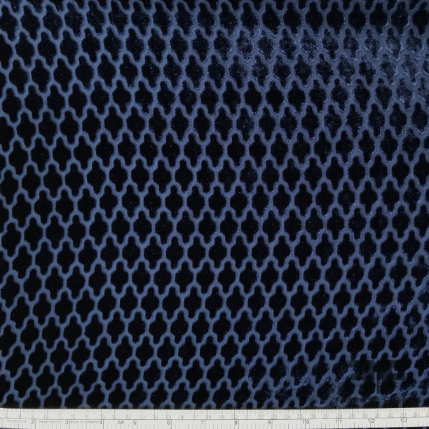 Geometric Cut Velvet - Blue
