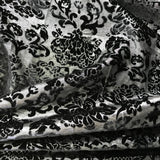 Damask Floral Burnout Velvet - Black/Silver