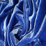 Stretch Silk/Rayon Velvet - Blue - Fabrics & Fabrics
