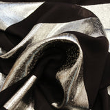 Striped Metallic Lamé - Silver/Black