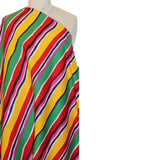 Wavy Striped Printed Cotton Pique - Multicolor
