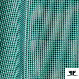 Textured Cotton Suiting - Green/Blue/White
