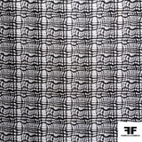 Broken Gingham Check Printed Cotton - Black/White - Fabrics & Fabrics NY