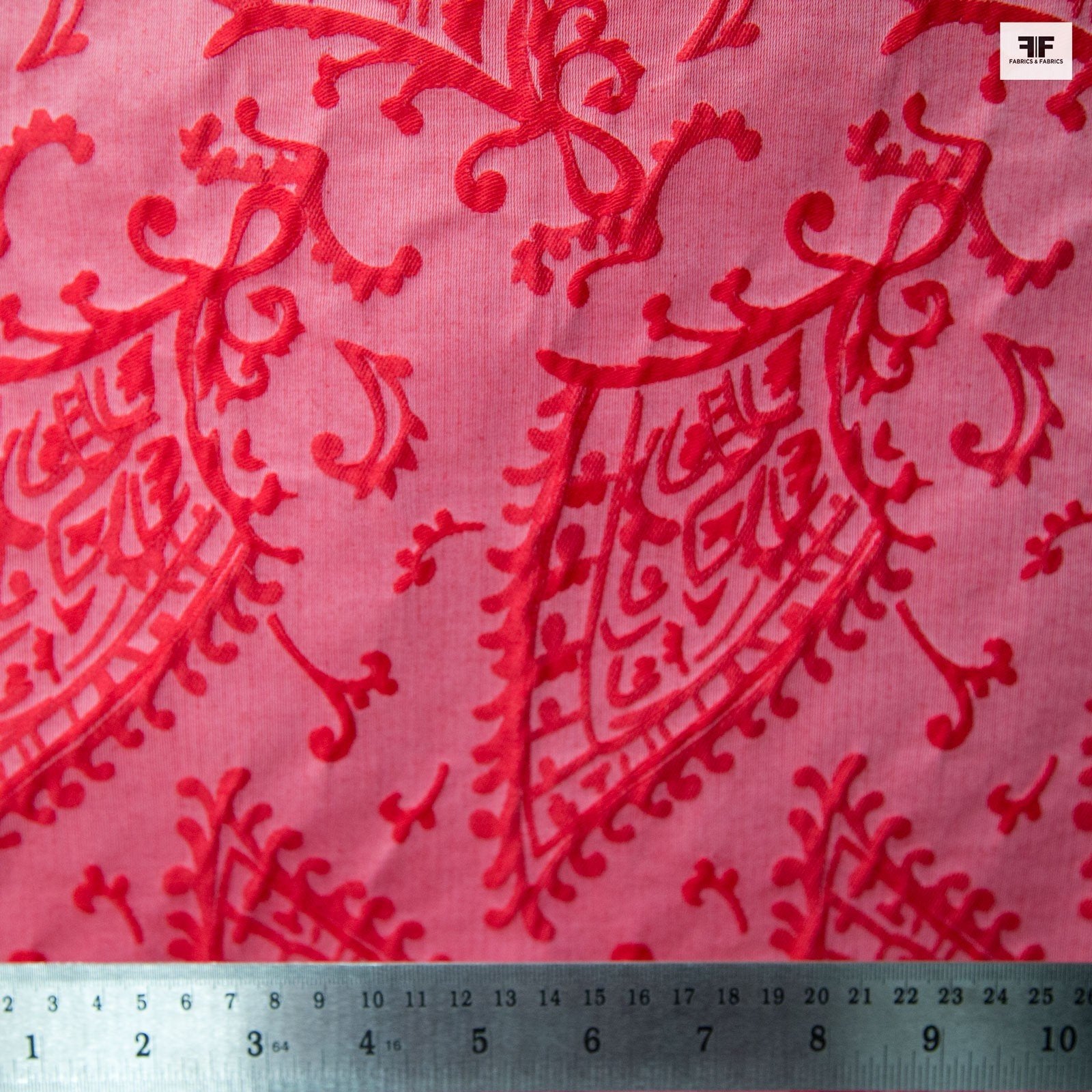 Abstract Paisley Woven Brocade - Pink/Red - Fabrics & Fabrics NY