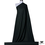 Checkered Wool Suiting - Green/Black - Fabrics & Fabrics NY