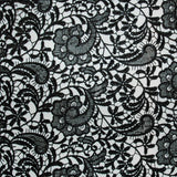 Floral Paisley Guipure Lace - Black