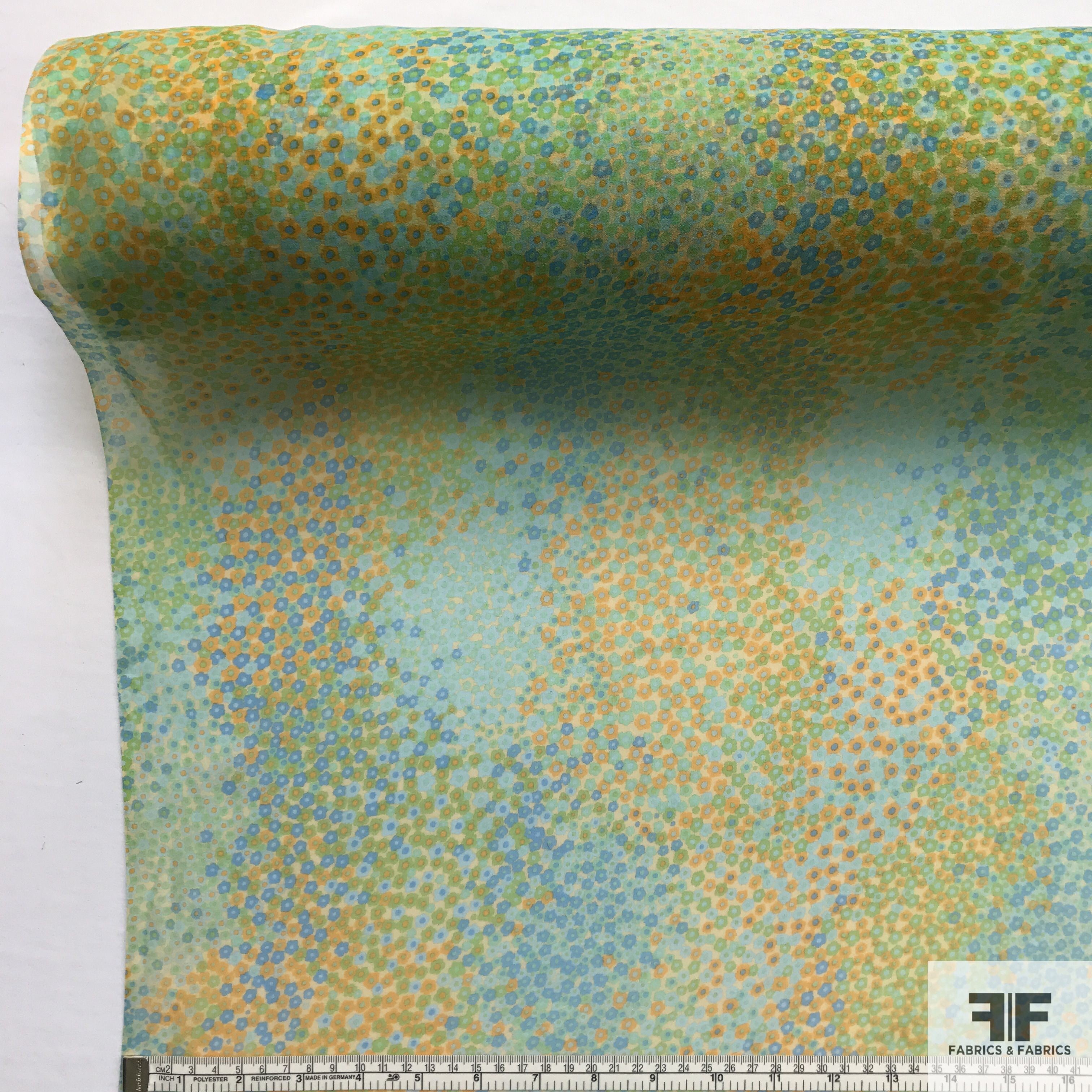 Mini Floral Print Silk Chiffon - Multicolor