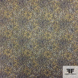Metallic Floral Brocade - Brown/Rust/Silver