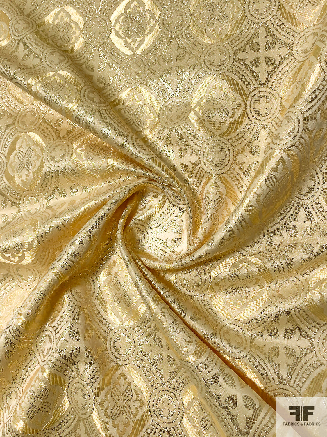 gold brocade dress fabric Metallic Abstract Light-Weight Brocade - Gold / Silver