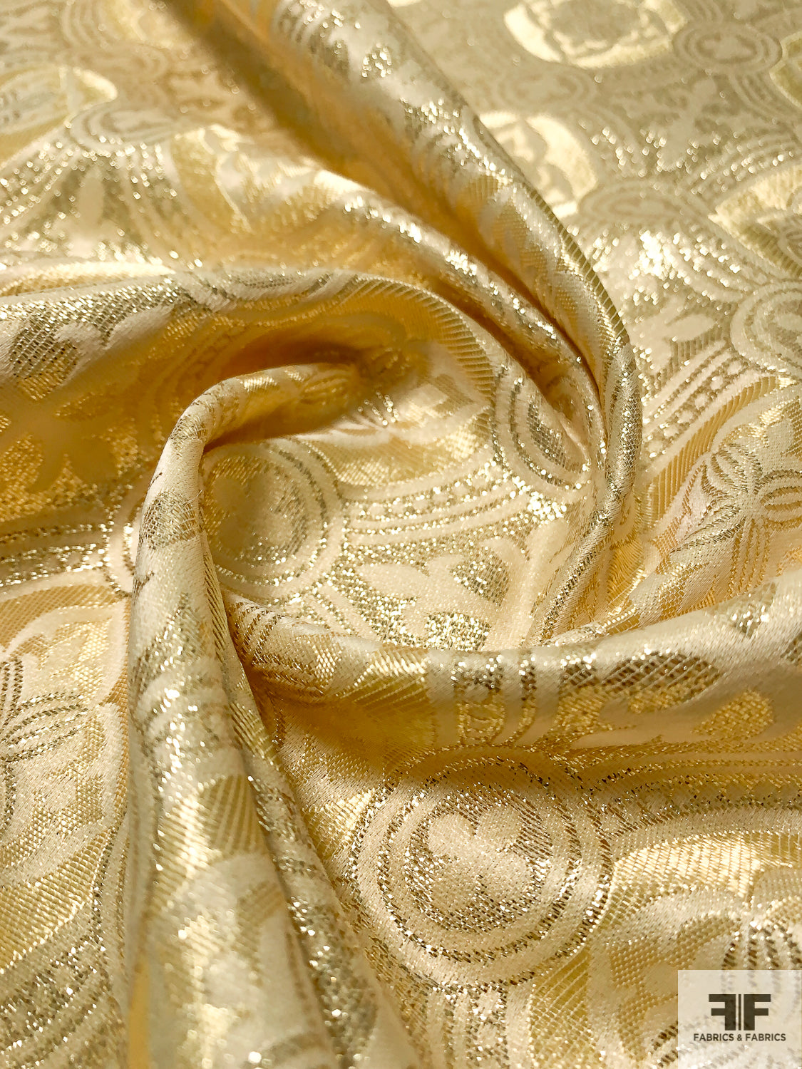 Metallic Ecclesiastical Brocade - Yellow-Gold - Fabrics & Fabrics Metallic Ecclesiastical Brocade - Yellow-Gold - Fabrics & Fabrics