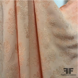 Raised Dot Textured Floral Brocade - Pale Orange - Fabrics & Fabrics