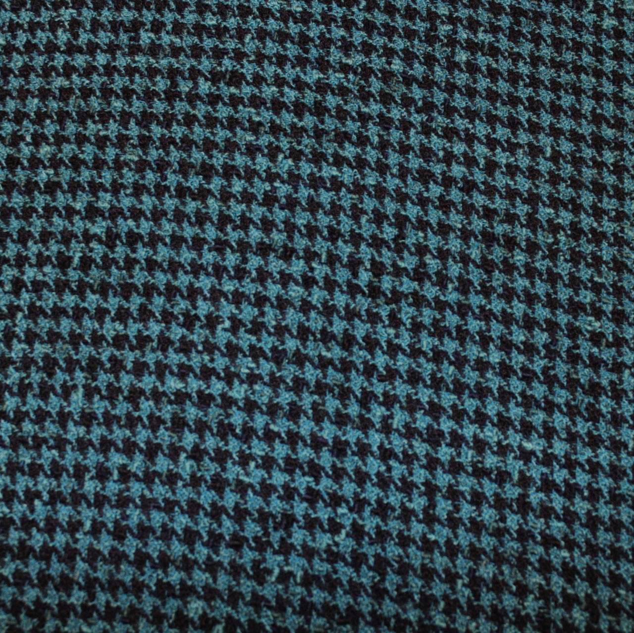 Wool Houndstooth - Navy/Turquoise  