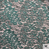 Double Scalloped Leavers Lace - Teal/Black - Fabrics & Fabrics NY