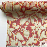 Abstract Floral Crinkled Chiffon - Red - Fabrics & Fabrics NY