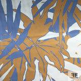 Palm Tree Polyester Spandex Neoprene - Orange/Blue/White