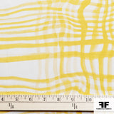 Wavy Check Printed Silk Twill - Yellow