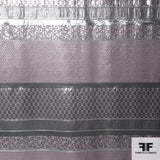Linear Design Metallic Brocade Panel - Pink/Silver