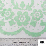 Floral Motif Flocked Tulle - Green