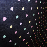 Pastel Heart Print Cotton Denim - Multicolor