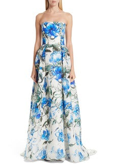 Carolina Herrera Floral Printed Silk Gazar Carolina Herrera Floral Printed Silk Gazar