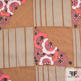 Abstract Check Printed Silk Chiffon - Brown - Fabrics & Fabrics NY