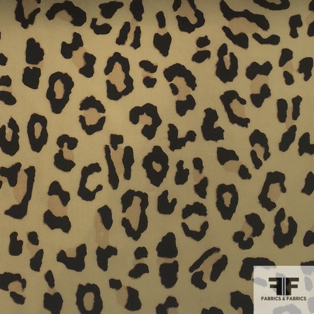 Cheetah Print Silk Georgette - Black/Tan - Fabrics & Fabrics NY