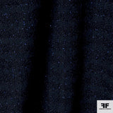 Cotton Blend Suiting with Metallic Threads - Navy/Purple - Fabrics & Fabrics NY