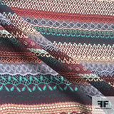 Crochet Patterned Printed Silk Georgette - Multicolor - Fabrics & Fabrics NY