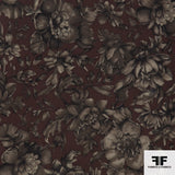 Floral Printed Silk Georgette - Brown/Taupe/Grey