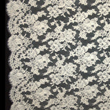 Floral Alencon Lace - White - Fabrics & Fabrics NY