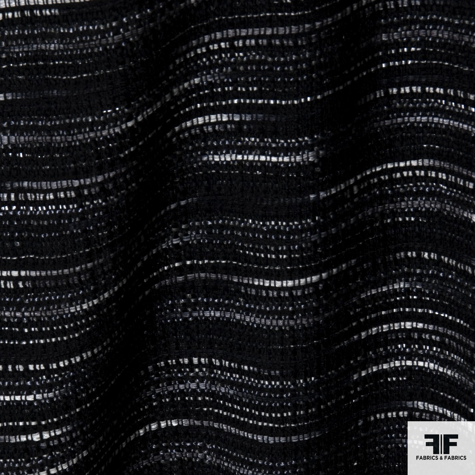 Striped Wool Tweed - Black/Silver