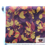 Graphic Floral Printed Silk Chiffon - Purple/Multicolor