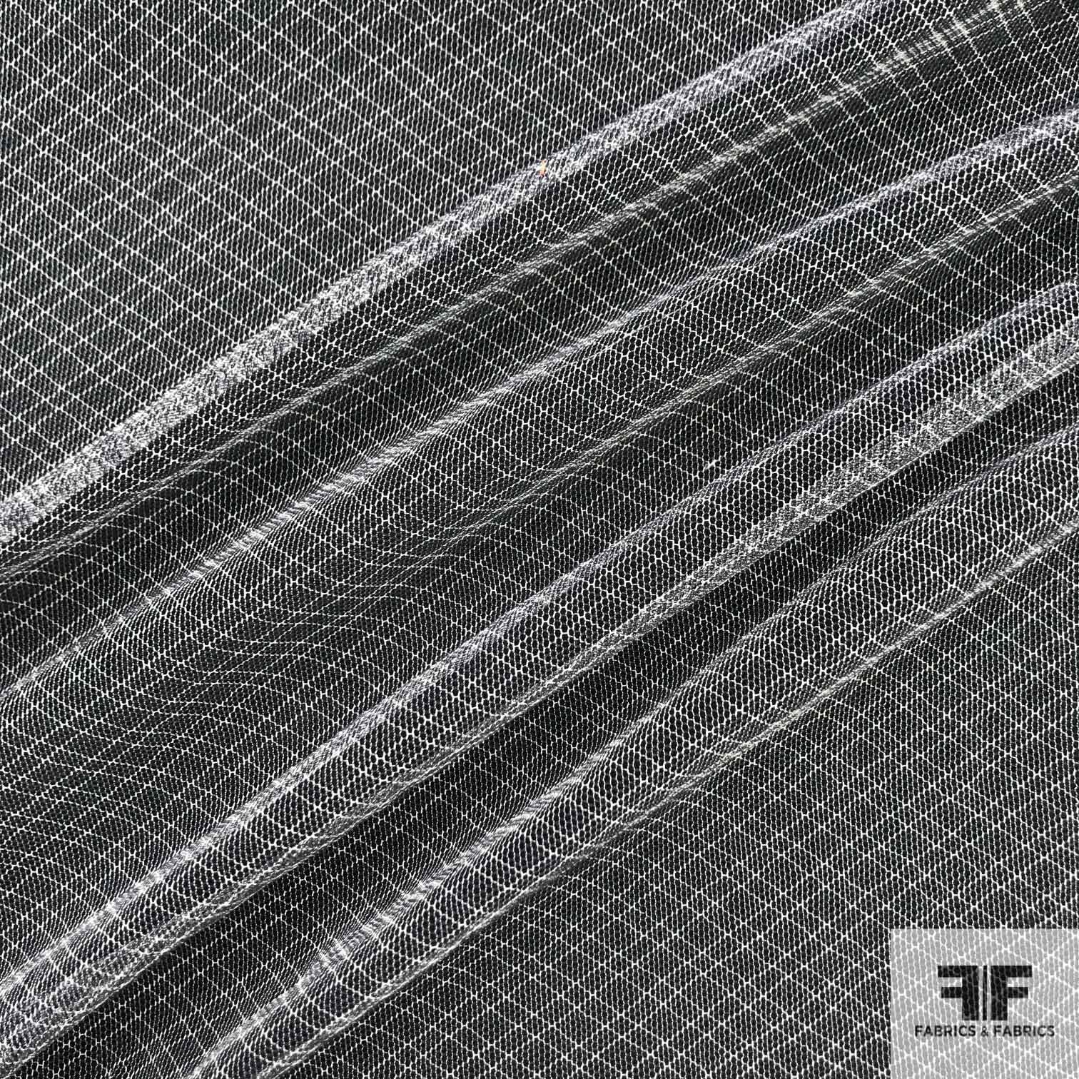 Checkered Cotton Tulle - Grey/White - Fabrics & Fabrics NY