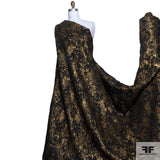 Metallic Floral Brocade fabric in Black/Gold