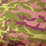 Camo Printed Silk Chiffon - Pink/Green Combo