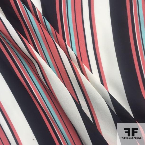 Striped Silk Printed Georgette - Multicolor