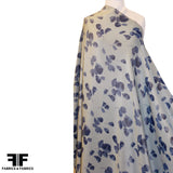 Floral Woven Brocade - Blue/Grey