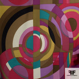Multicolor 60's Mod Geometric Printed Wool fabric