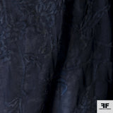 Floral Wool Gauze - Indigo Ombre Dyed