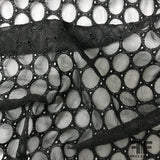 Geometric Embroidered Silk Chiffon - Black