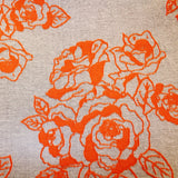 Floral Cotton Blend Novelty Knit - Orange/White