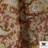 Paisley Printed Silk Chiffon - Brown/Multicolor