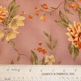 Floral Printed Silk Georgette - Pink/Yellow/Orange